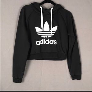 Adidas black cropped hoodie